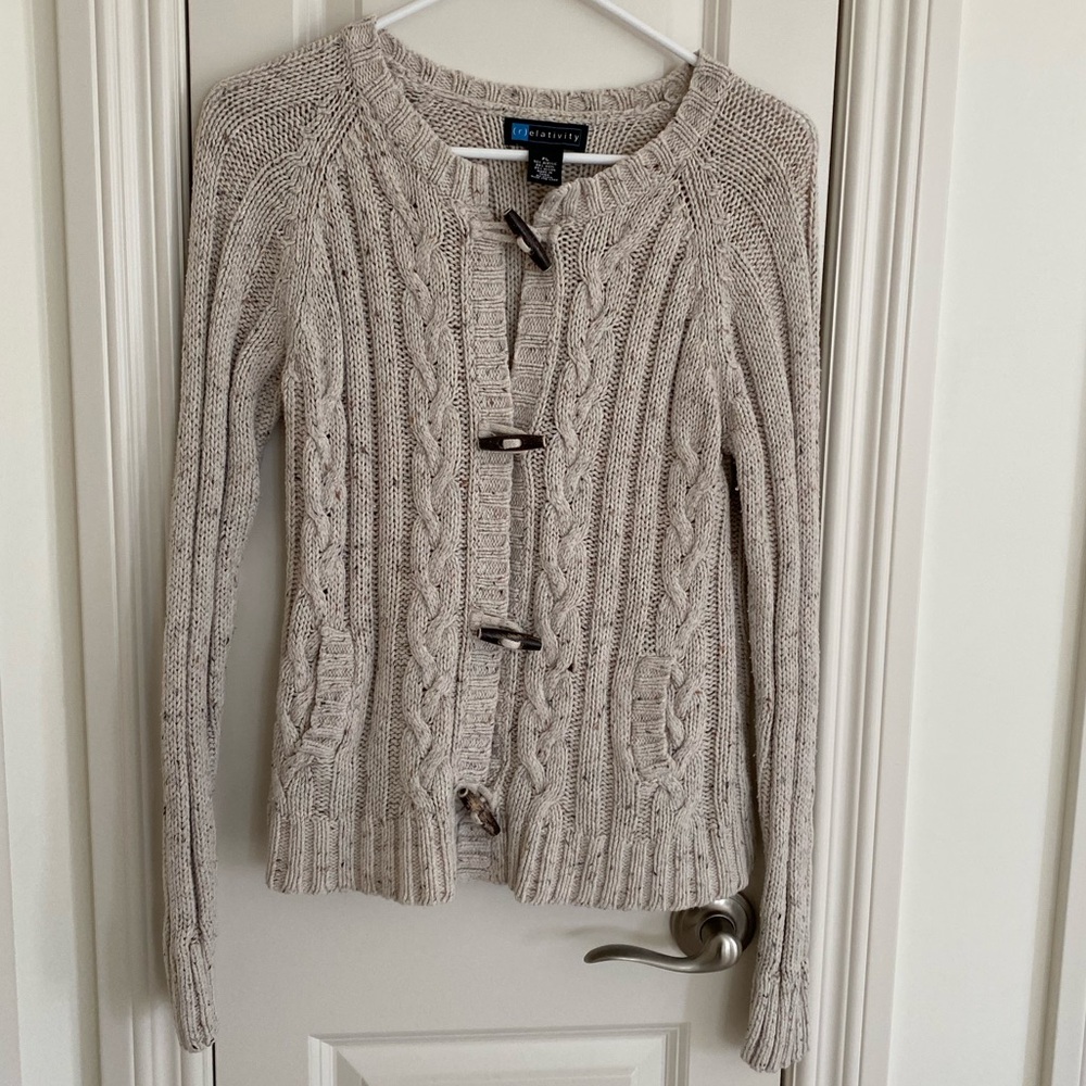 Relativity Beige Knit Pullover - image 1